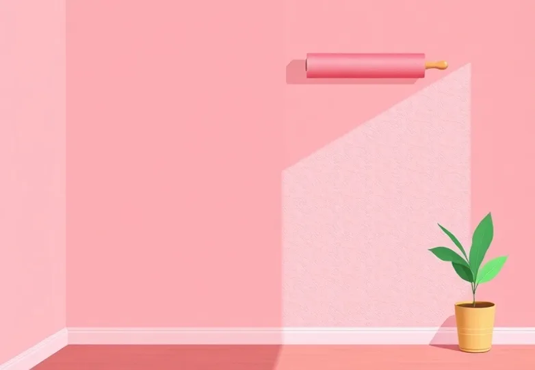 Pose de papier peint, rouleau et brosse à maroufler